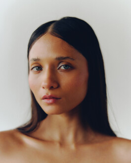 Anushree Vaze with minimal makeup and center-parted hair in a clean beauty portrait for Dirty Magazine 