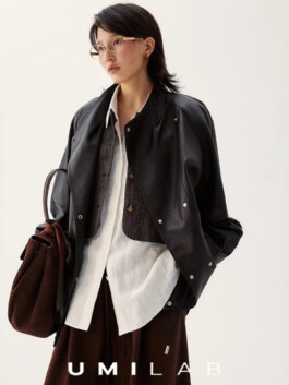 Model Ngawang Jinpa in layered streetwear style for Umi Lab fashion campaign photoshoot 