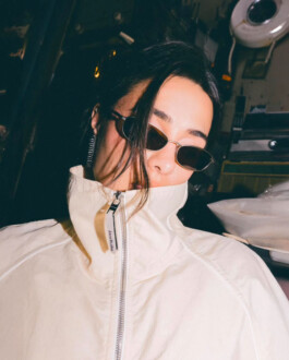 Tania Shroff in a high-collar Acne Studios jacket and sunglasses for Ajio campaign, shot by ALF photographer Tito 