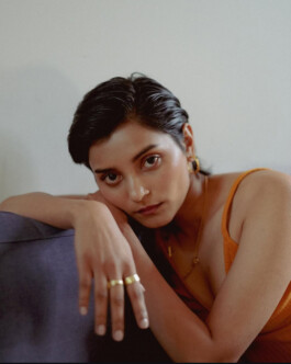 Close-up editorial portrait of a female model with short hair, shot by ALF photographer Prakrit Rai for A Little Fly, one of India’s top modeling agencies 