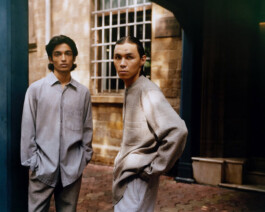 Aaditya Yadav in relaxed neutral-toned outfit for Itoh fashion campaign, photographed outdoors, ALF male model 