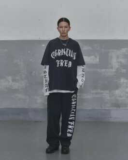 Ngawang Jinpa in Alfred SS25 fashion lookbook wearing layered streetwear with Platinum Models Seoul, represented by A Little Fly modeling agency India 